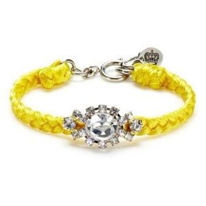 Juicy Couture Macrame Woven Rhinestone Bracelet Yellow NWT